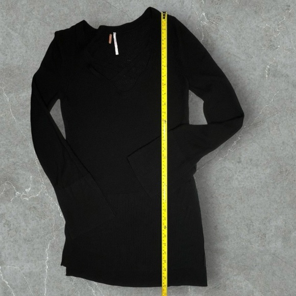 Free People Black Criss Cross Front Tunic Sweater - Picture 12 of 13